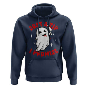 Funny Halloween Hoodie Cute Ghost Just The Tip I Promise TS09 Navy Print Your Wear