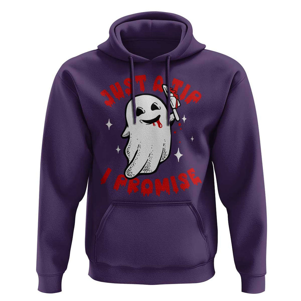 Funny Halloween Hoodie Cute Ghost Just The Tip I Promise TS09 Purple Print Your Wear