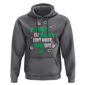 Funny Halloween Hoodie Zombies Eat Brains So You're Safe TS09 Charcoal Print Your Wear