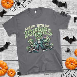 Funny Halloween T Shirt Chillin With My Zombies TS09 Charcoal Print Your Wear