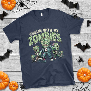 Funny Halloween T Shirt Chillin With My Zombies TS09 Navy Print Your Wear