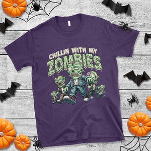 Funny Halloween T Shirt Chillin With My Zombies TS09 Purple Print Your Wear