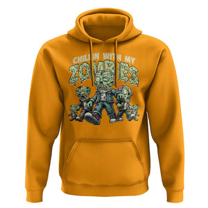 Funny Halloween Hoodie Chillin With My Zombies TS09 Gold Print Your Wear