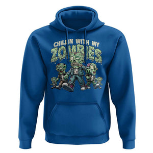 Funny Halloween Hoodie Chillin With My Zombies TS09 Royal Blue Print Your Wear