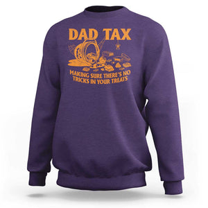 Funny Halloween Dad Tax Sweatshirt Making Sure There's No Tricks In Your Treats TS09 Purple Print Your Wear