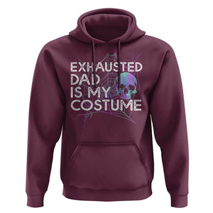 Funny Halloween Exhausted Dad Is My Costume Hoodie TS09 Maroon Print Your Wear