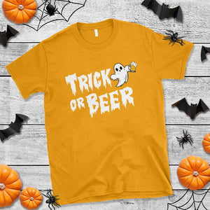 Funny Halloween Beer T Shirt Trick Or Beer Drinking Ghost TS09 Gold Print Your Wear