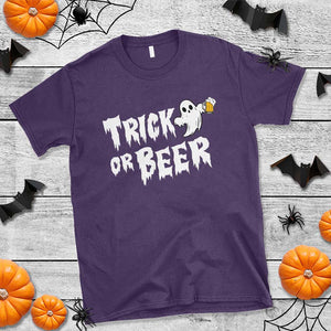 Funny Halloween Beer T Shirt Trick Or Beer Drinking Ghost TS09 Purple Print Your Wear