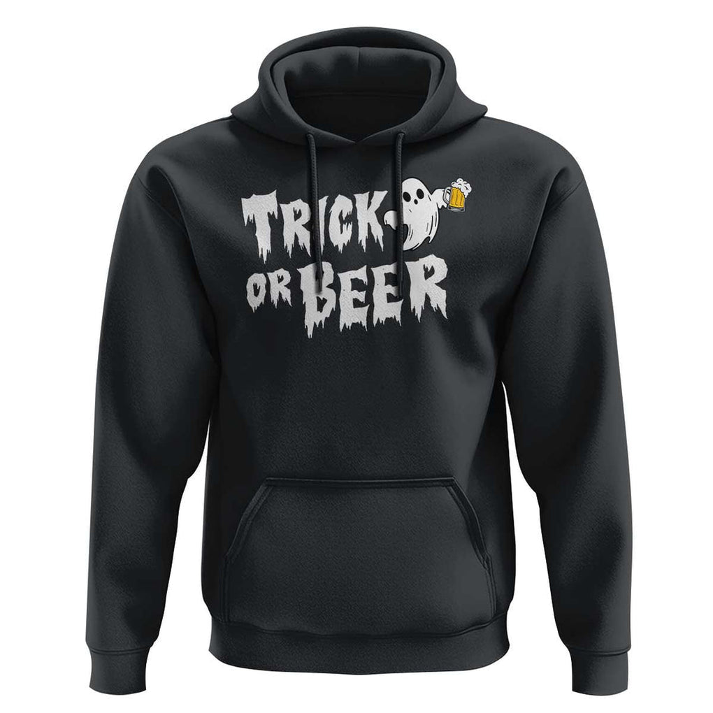 Funny Halloween Beer Hoodie Trick Or Beer Drinking Ghost TS09 Black Print Your Wear