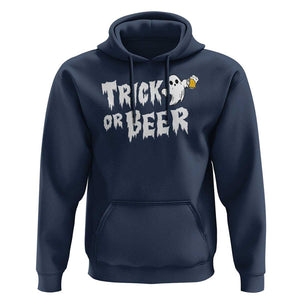 Funny Halloween Beer Hoodie Trick Or Beer Drinking Ghost TS09 Navy Print Your Wear