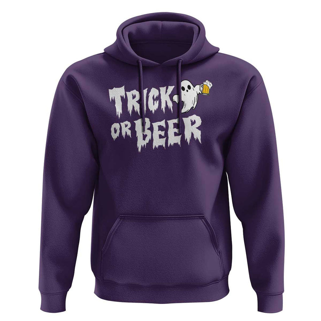 Funny Halloween Beer Hoodie Trick Or Beer Drinking Ghost TS09 Purple Print Your Wear