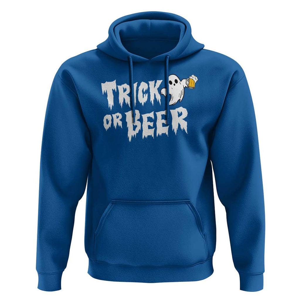 Funny Halloween Beer Hoodie Trick Or Beer Drinking Ghost TS09 Royal Blue Print Your Wear