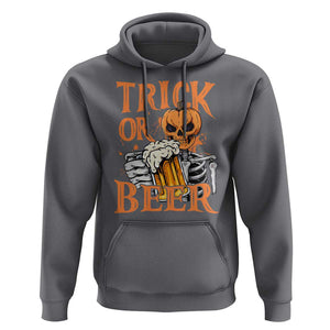 Funny Halloween Beer Hoodie Trick Or Beer Drinking Pumpkin Skeleton TS09 Charcoal Print Your Wear