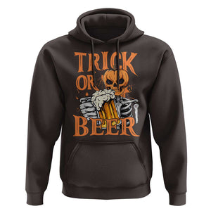 Funny Halloween Beer Hoodie Trick Or Beer Drinking Pumpkin Skeleton TS09 Dark Chocolate Print Your Wear