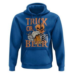 Funny Halloween Beer Hoodie Trick Or Beer Drinking Pumpkin Skeleton TS09 Royal Blue Print Your Wear