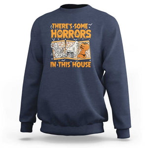 Funny Halloween Sweatshirt There's Some Horrors In This House TS09 Navy Print Your Wear