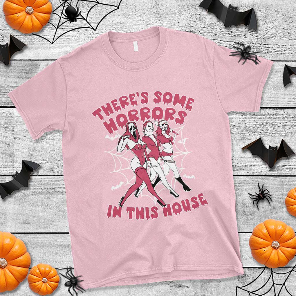 Funny Pink Halloween T Shirt There's Some Horrors In This House TS09 Light Pink Print Your Wear