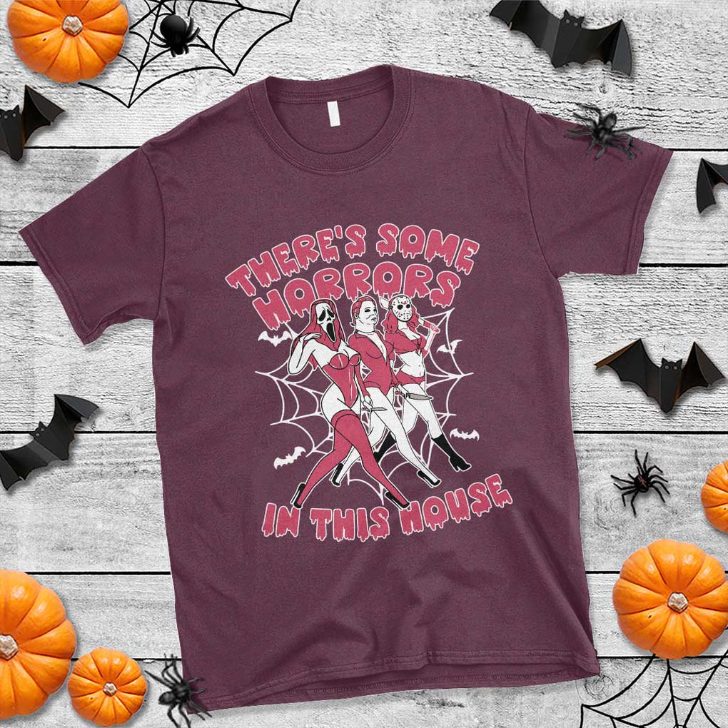 Funny Pink Halloween T Shirt There's Some Horrors In This House TS09 Maroon Print Your Wear