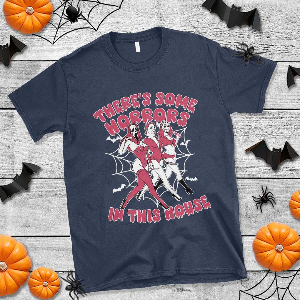 Funny Pink Halloween T Shirt There's Some Horrors In This House TS09 Navy Print Your Wear