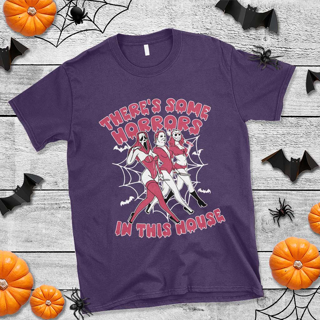 Funny Pink Halloween T Shirt There's Some Horrors In This House TS09 Purple Print Your Wear