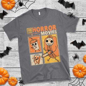 Funny Halloween T Shirt Lets Watch Horror Movies TS09 Charcoal Print Your Wear