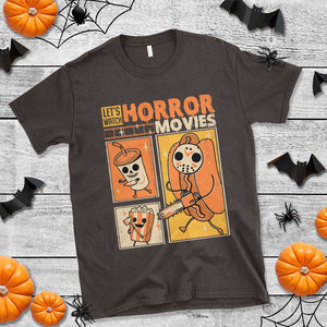 Funny Halloween T Shirt Lets Watch Horror Movies TS09 Dark Chocolate Print Your Wear