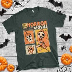 Funny Halloween T Shirt Lets Watch Horror Movies TS09 Dark Forest Green Print Your Wear