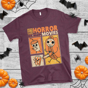 Funny Halloween T Shirt Lets Watch Horror Movies TS09 Maroon Print Your Wear