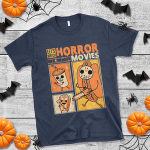 Funny Halloween T Shirt Lets Watch Horror Movies TS09 Navy Print Your Wear