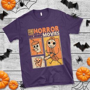 Funny Halloween T Shirt Lets Watch Horror Movies TS09 Purple Print Your Wear