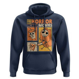 Funny Halloween Hoodie Lets Watch Horror Movies TS09 Navy Print Your Wear