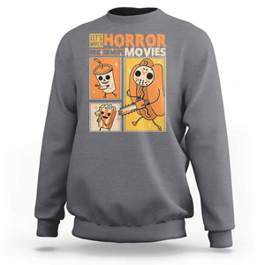 Funny Halloween Sweatshirt Lets Watch Horror Movies TS09 Charcoal Print Your Wear