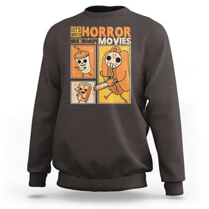Funny Halloween Sweatshirt Lets Watch Horror Movies TS09 Dark Chocolate Print Your Wear