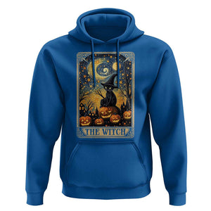 Black Cat Witch Hoodie The Witch Tarot Card Starry Night Spooky Halloween TS09 Royal Blue Print Your Wear