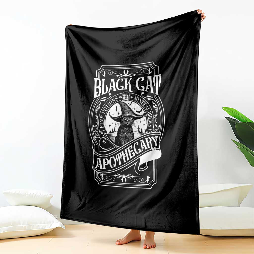 Black Cat Witch Throw Blanket Salem Apothecary Halloween TS09 Print Your Wear