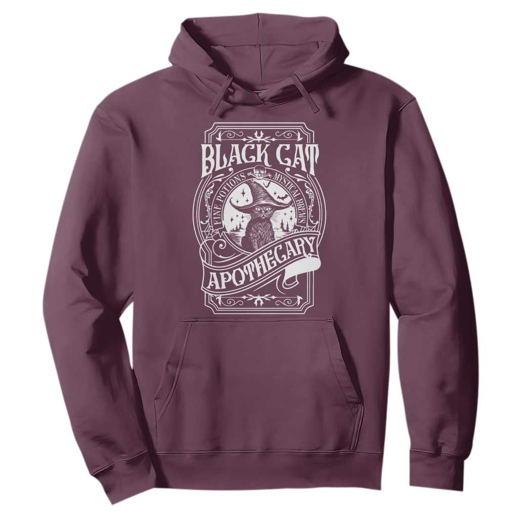Black Cat Witch Hoodie Salem Apothecary Halloween TS09 Maroon Print Your Wear