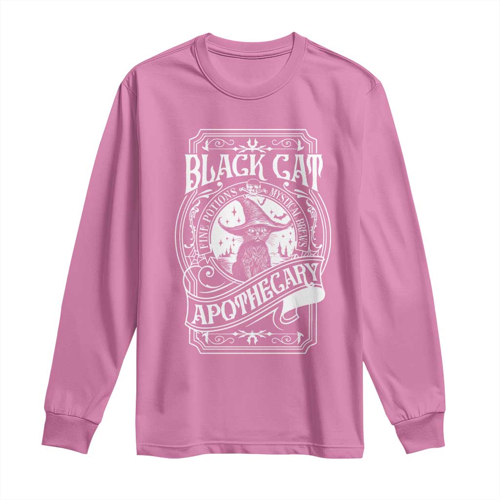 Black Cat Witch Long Sleeve Shirt Salem Apothecary Halloween TS09 Azalea Print Your Wear