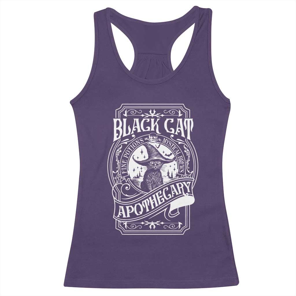 Black Cat Witch Racerback Tank Top Salem Apothecary Halloween TS09 Purple Print Your Wear