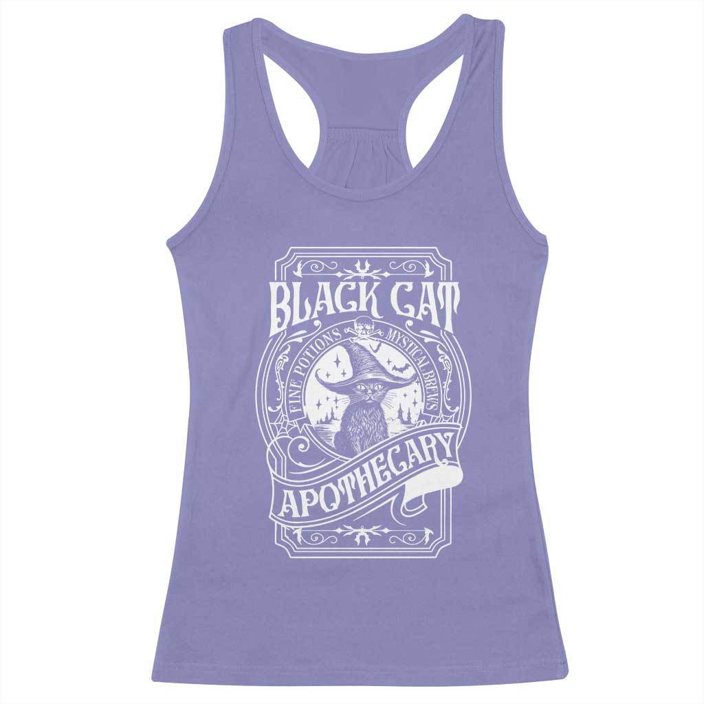 Black Cat Witch Racerback Tank Top Salem Apothecary Halloween TS09 Violet Print Your Wear