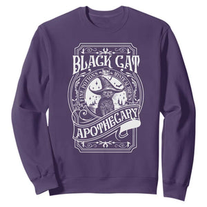 Black Cat Witch Sweatshirt Salem Apothecary Halloween TS09 Purple Print Your Wear