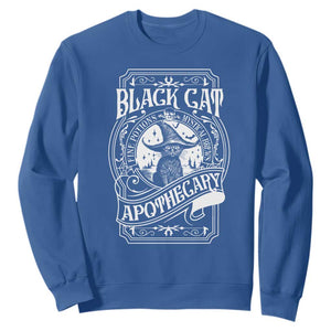 Black Cat Witch Sweatshirt Salem Apothecary Halloween TS09 Royal Blue Print Your Wear