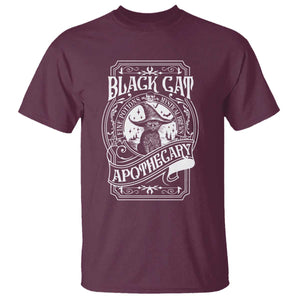 Black Cat Witch T Shirt Salem Apothecary Halloween TS09 Maroon Print Your Wear