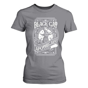 Black Cat Witch T Shirt For Women Salem Apothecary Halloween TS09 Charcoal Print Your Wear