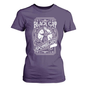 Black Cat Witch T Shirt For Women Salem Apothecary Halloween TS09 Purple Print Your Wear