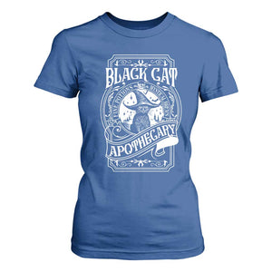 Black Cat Witch T Shirt For Women Salem Apothecary Halloween TS09 Royal Blue Print Your Wear
