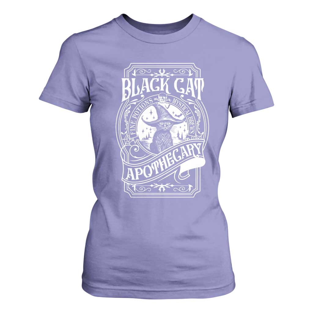 Black Cat Witch T Shirt For Women Salem Apothecary Halloween TS09 Violet Print Your Wear