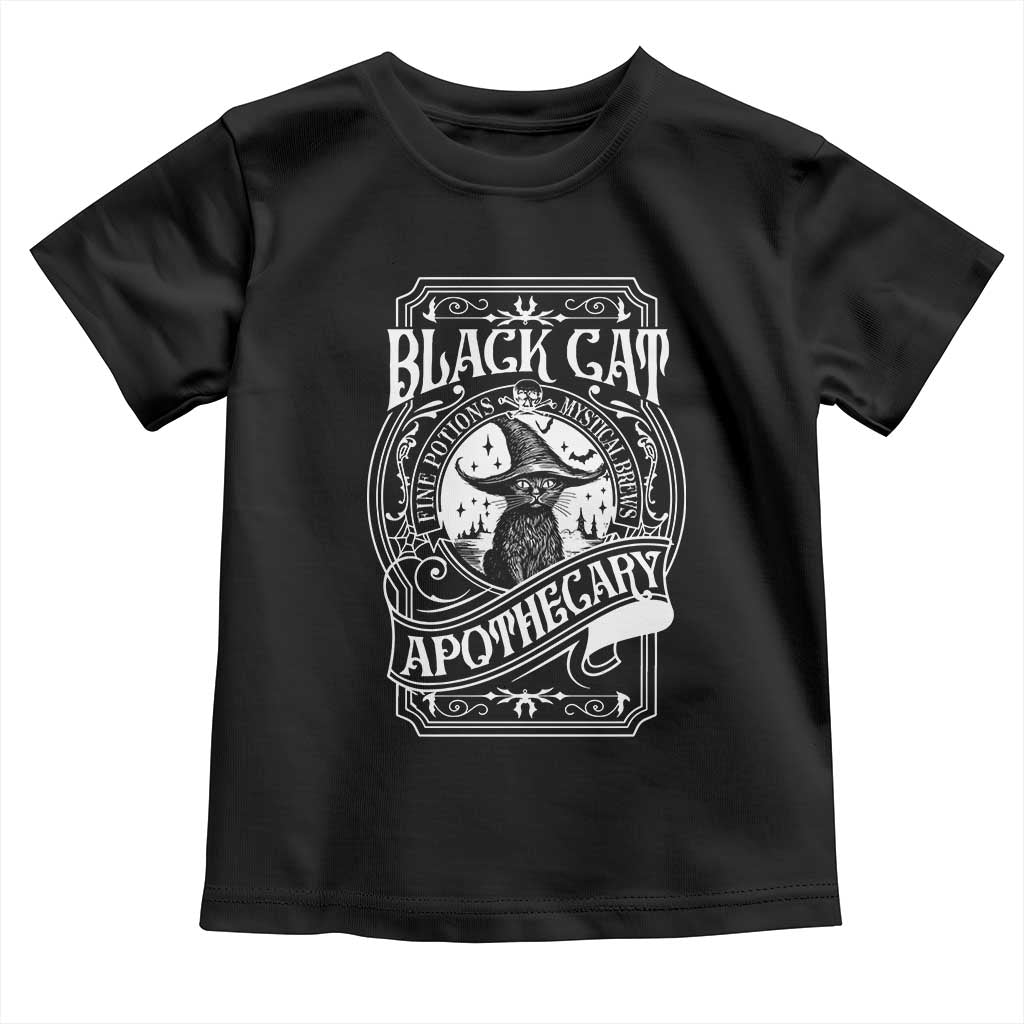 Black Cat Witch Toddler T Shirt Salem Apothecary Halloween TS09 Black Print Your Wear