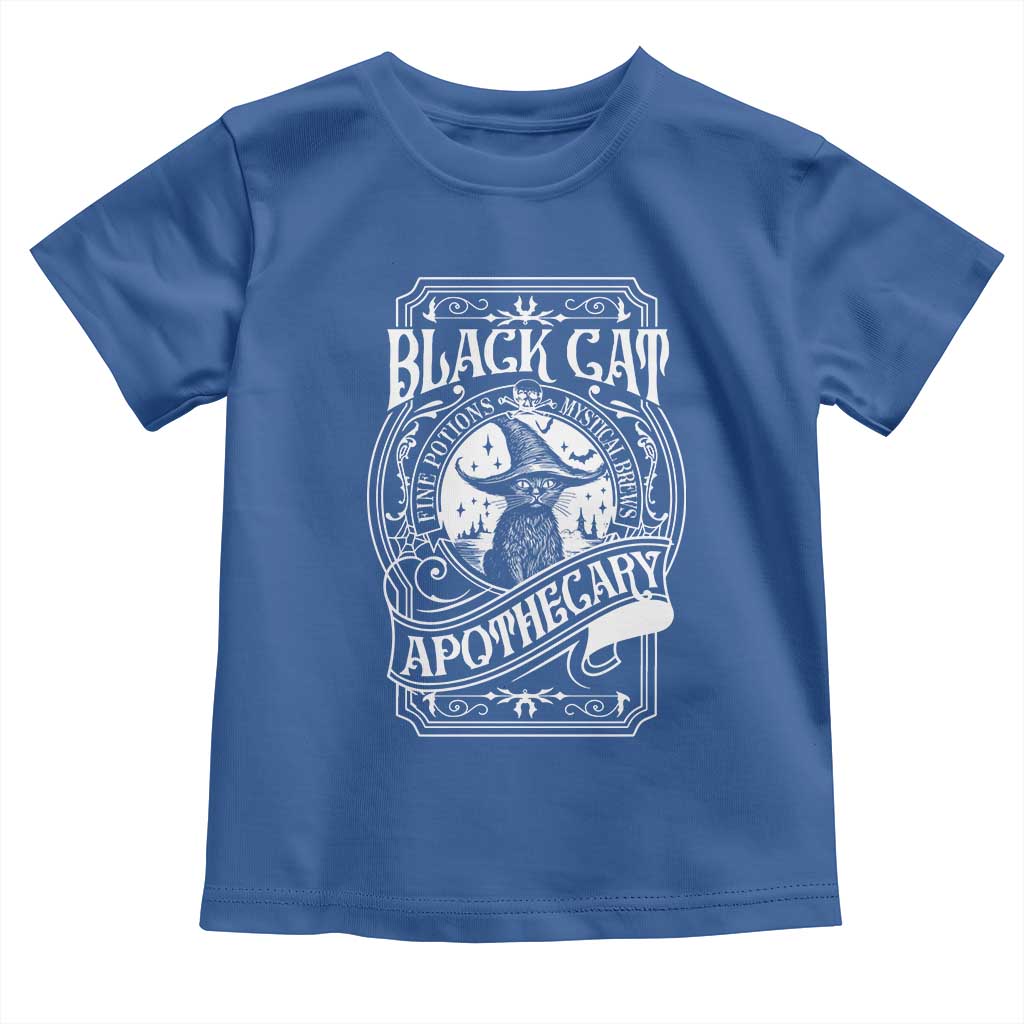 Black Cat Witch Toddler T Shirt Salem Apothecary Halloween TS09 Royal Blue Print Your Wear