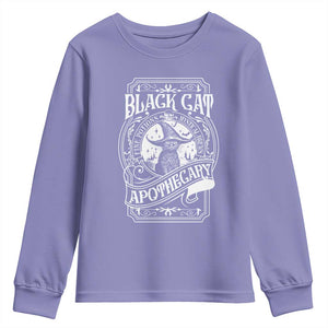 Black Cat Witch Youth Sweatshirt Salem Apothecary Halloween TS09 Violet Print Your Wear