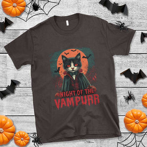 Halloween Vampire Cat T Shirt Night Of The Vampurr TS09 Dark Chocolate Print Your Wear